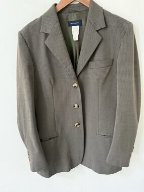 The Savile Row Co Glen Check Sport Coat Gray Blazer Jacket Size 46L Double Vent